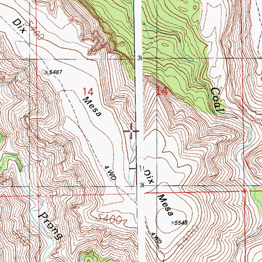 Topographic Map of Dix Mesa Number One Tank, AZ