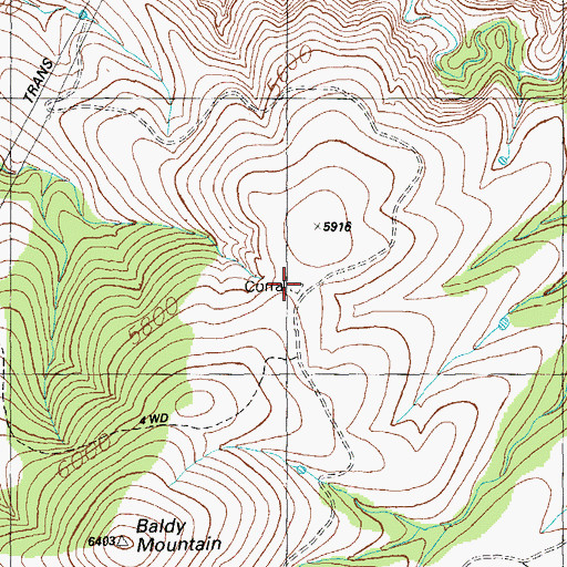 Topographic Map of North Baldy Corral, AZ