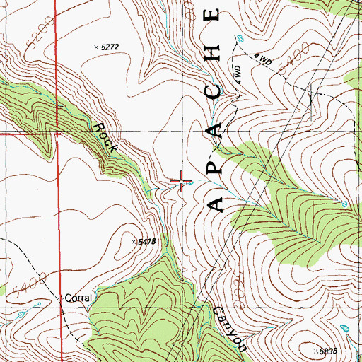 Topographic Map of Chimney Rock Tank, AZ
