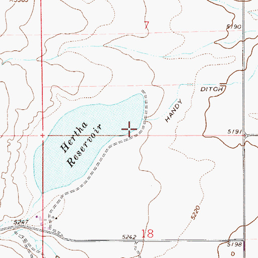 Topographic Map of Hertha Dam, CO