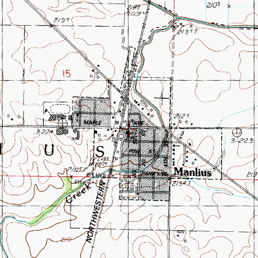 Topographic Map of Manlius Post Office, IL