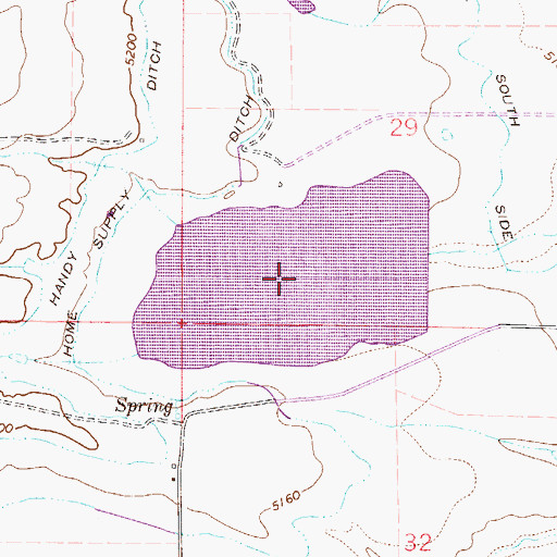 Topographic Map of Lon Hagler Reservoir, CO