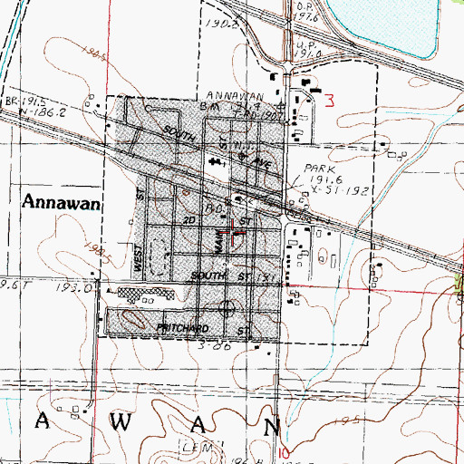 Topographic Map of Annawan United Methodist Church, IL