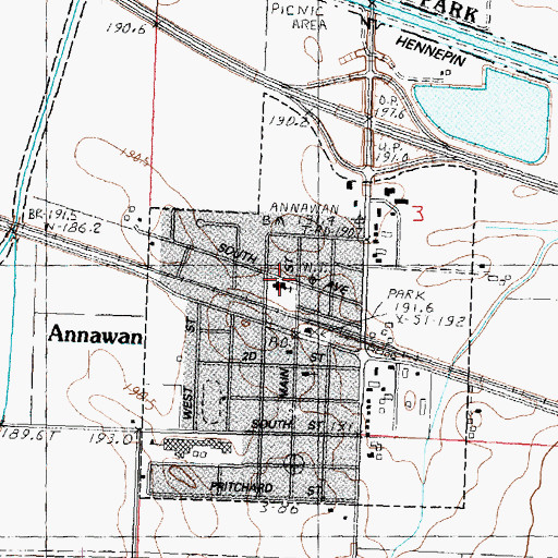Topographic Map of Sacred Heart Church, IL