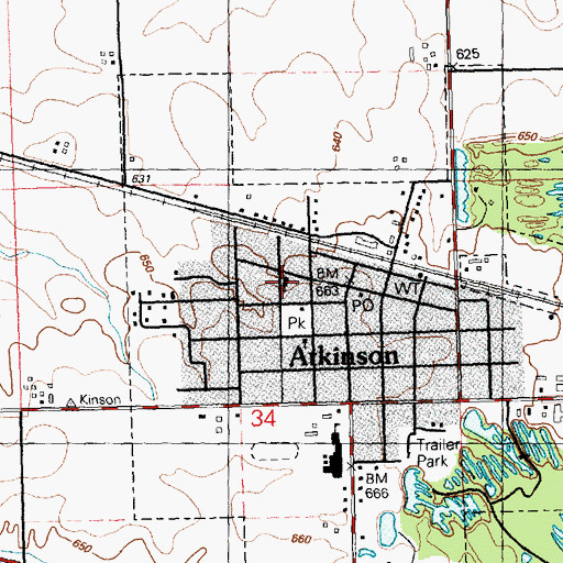 Topographic Map of Saint Anthonys Catholic Church, IL