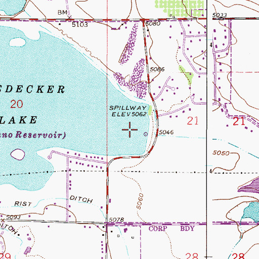 Topographic Map of Mariano Dam, CO