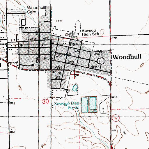 Topographic Map of Saint Johns Church, IL