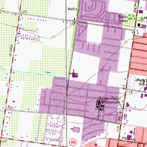 Topographic Map of Seguin Elementary School, TX