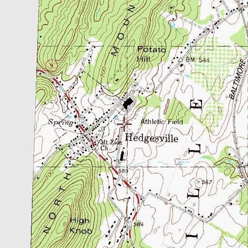 Topographic Map of North Mountain, WV