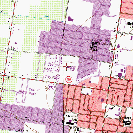 Topographic Map of Lincoln Middle School, TX