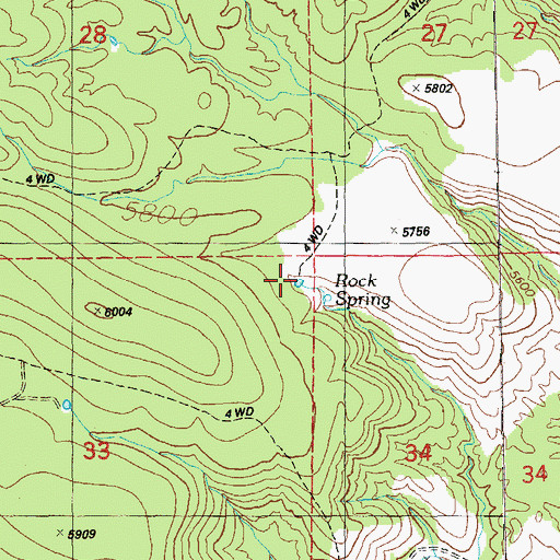 Topographic Map of Rimrock Tank, NM