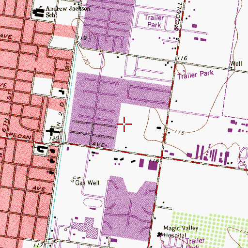 Topographic Map of Cathay Middle School, TX