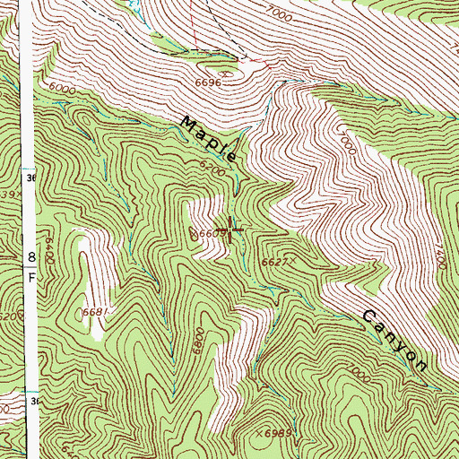 Topographic Map of Bear Spring, AZ