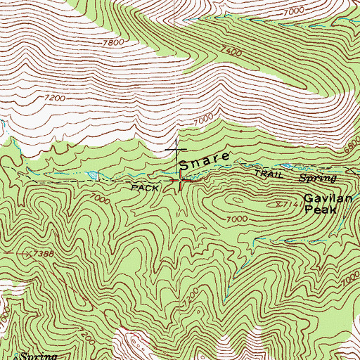 Topographic Map of Snare Spring, AZ