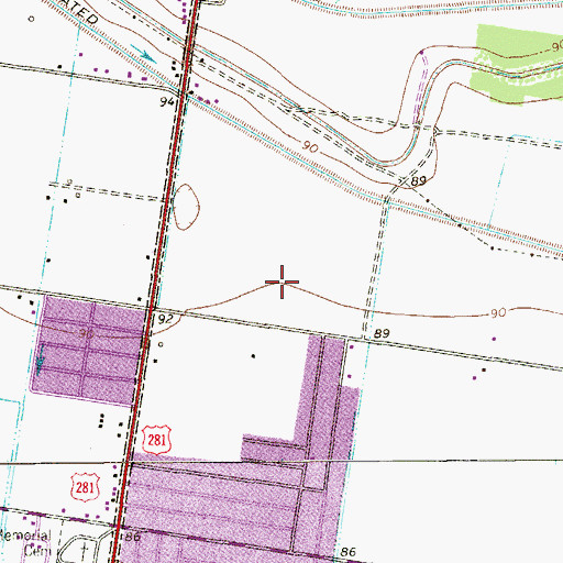 Topographic Map of Cesar Chavez Elementary School, TX