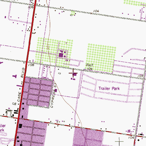Topographic Map of L B Johnson Middle School, TX