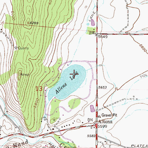 Topographic Map of Allen Lake Dam, CO