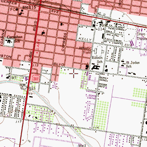 Topographic Map of Pharr Elementary School, TX