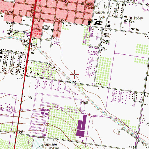 Topographic Map of Liberty Middle School, TX