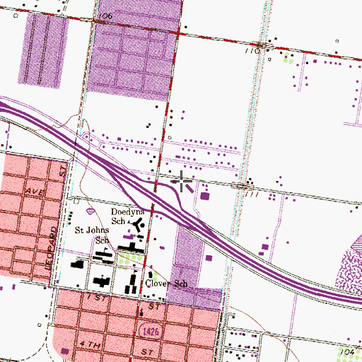 Topographic Map of Trevino Elementary School, TX