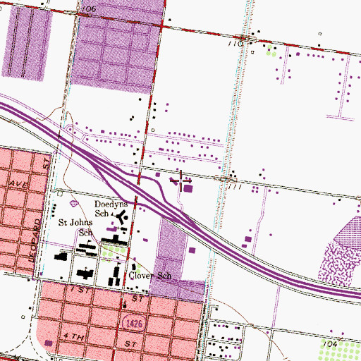 Topographic Map of Garza - Pena Elementary School, TX