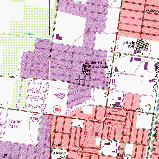 Topographic Map of Las Palomas Park, TX