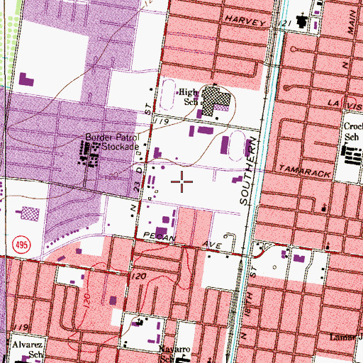 Topographic Map of Municipal Park, TX