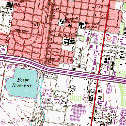 Topographic Map of Thompson Park, TX