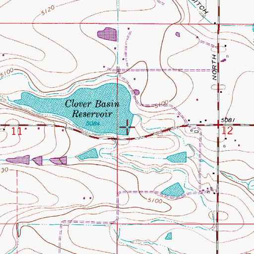 Topographic Map of Clover Basin Dam, CO