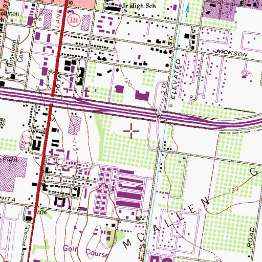 Topographic Map of McAllen Medical Center, TX