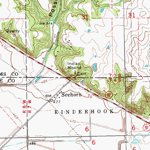 Topographic Map of Newmaw Family Cemetery, IL