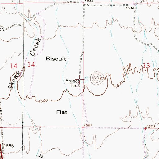 Topographic Map of Bronco Tank, AZ