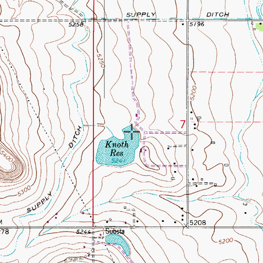 Topographic Map of Knoth Dam, CO