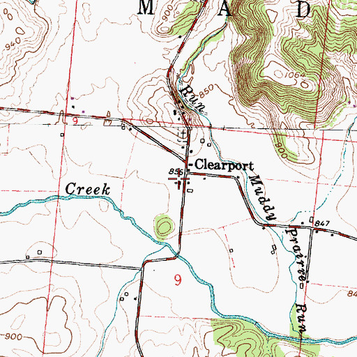 Topographic Map of Clearport Post Office (historical), OH