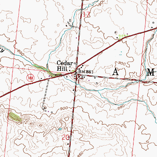Topographic Map of Cedarhill Post Office (historical), OH