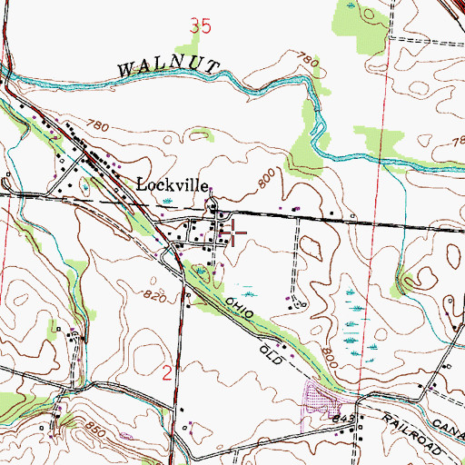 Topographic Map of Lockville Post Office (historical), OH