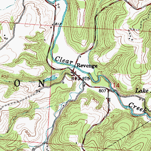 Topographic Map of Revenge Post Office (historical), OH