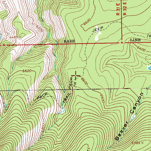 Topographic Map of Baseline Trailhead, AZ