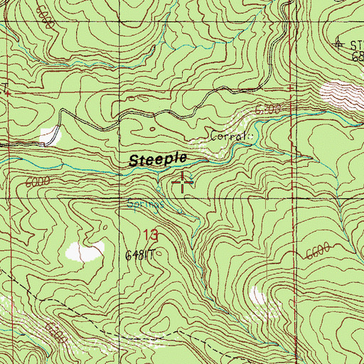 Topographic Map of Upper Steeple Spring, AZ