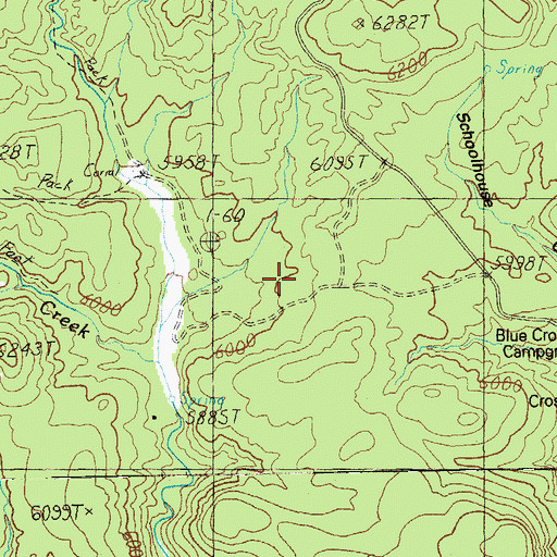 Topographic Map of Tutt Creek Trailhead, AZ