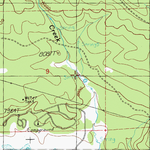 Topographic Map of Little Meadow Spring, AZ