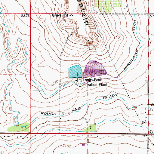 Topographic Map of Longs Peak Number 1 Dam, CO