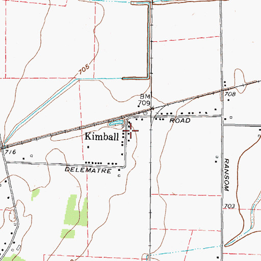 Topographic Map of Kimball Post Office (historical), OH
