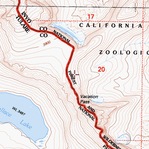 Topographic Map of Sheep Pass (historical), CA