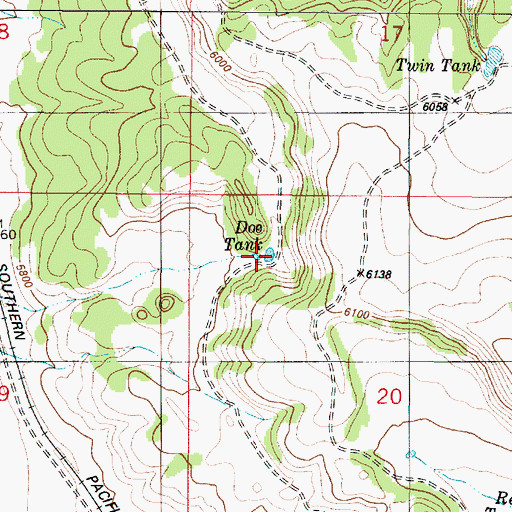 Topographic Map of Doe Tank, NM