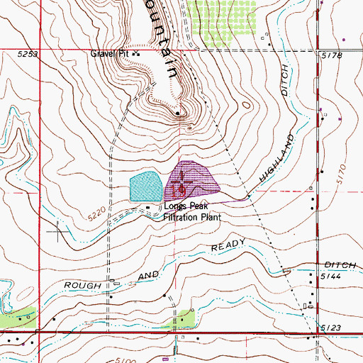 Topographic Map of Longs Peak Reservoir Number 2, CO
