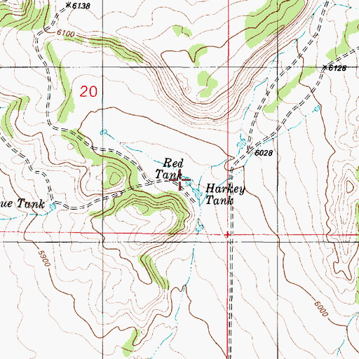 Topographic Map of Red Tank, NM