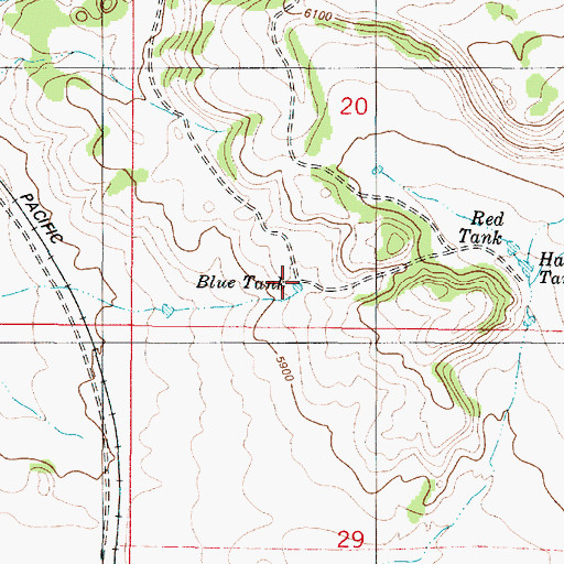 Topographic Map of Blue Tank, NM