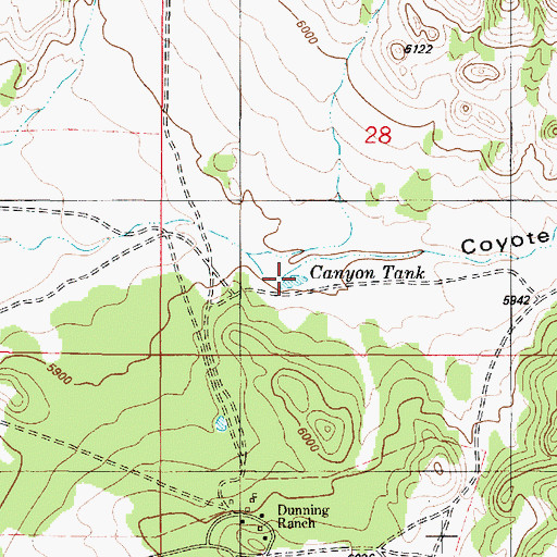 Topographic Map of Canyon Tank, NM