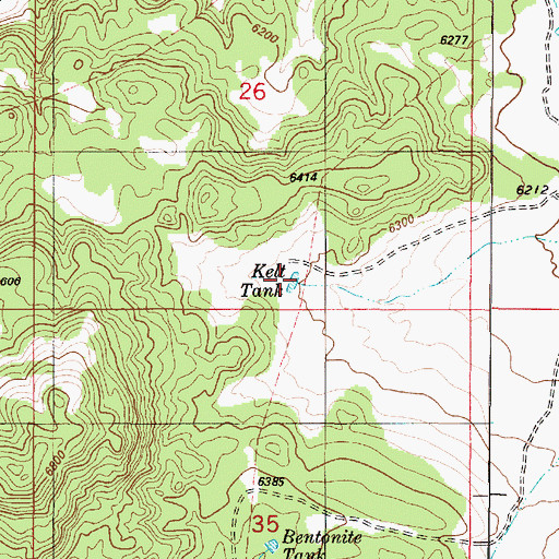 Topographic Map of Kelt Tank, NM